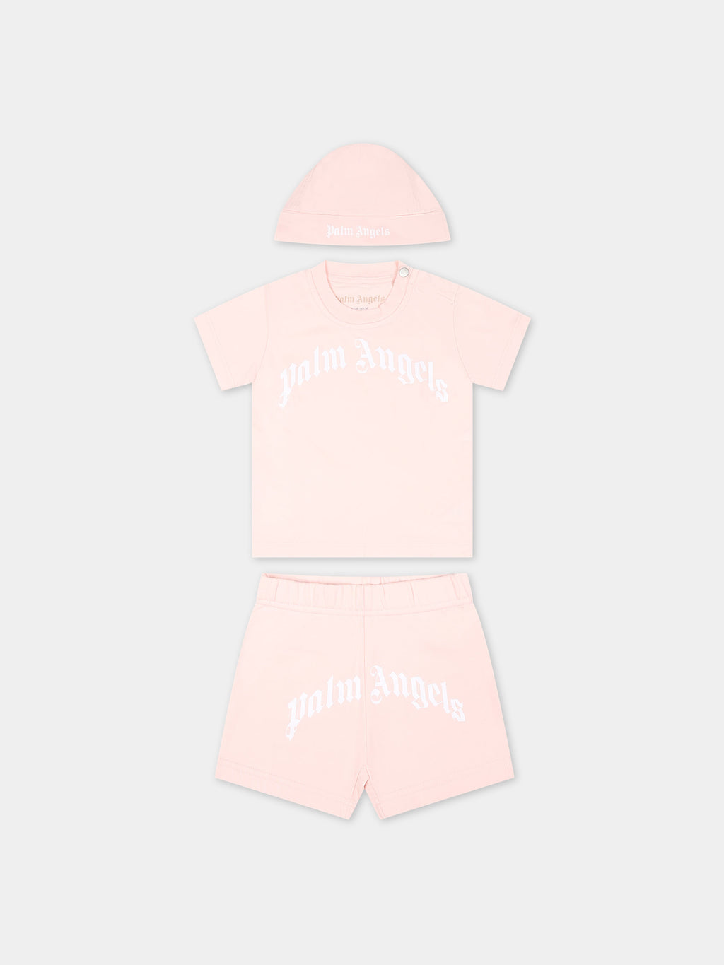 Pink suit for baby girl with logo